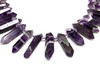 Chevron Amethyst Polished 24-38mm Graduated Faceted Points - Top Drilled