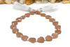 Peach Moonstone Polished 9mm Faceted Heart - Diagonal Drilled