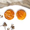 Spiny Oyster Polished 15mm Orange Rose Flower Bead