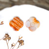 Spiny Oyster Polished 12mm Orange Flower Bead