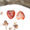 Spiny Oyster Polished 10mm Orange / Peach Heart Bead