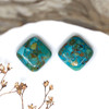 Reconstructed Natural Turquoise 17x14mm Square Diamond Bead
