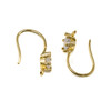 Gold Plated Micro Pave 15x11mm Earring Hooks - 1 Pair