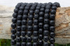 Black Onyx Matte 10mm Round - Sanskrit Etched