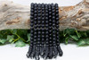 Black Onyx Matte 10mm Round - Sanskrit Etched