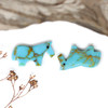 Natural Turquoise Polished 14x25mm Horse Bead