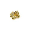 Gold Plated Micro Pave 6x8mm Flower Bead