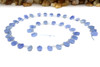 Blue Quartz Polished 6x9mm Faceted Pear - Top Drill