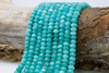 Jade Polished 5x8mm Faceted Rondelle - Dyed Medium Turquoise