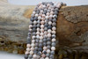 Pink Zebra Jasper Matte 6mm Round