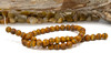 Tibetan Style Agate Green Brown Striped Matte 8mm Round