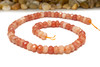 Jade Polished 5x8mm Faceted Rondelle - Dyed Medium Coral