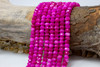 Jade Polished 5x8mm Faceted Rondelle - Dyed Fuschia