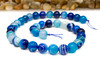 Striped Agate Polished A Grade 10mm Blue Round