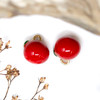 Gold Plated Enamel 12mm Apple Charm