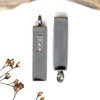 Silver Plated Stainless Steel Micro Pave 12x36mm Vial Pendant