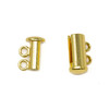 18kt Gold Plated 15x10mm 2 Strand Slide Clasp
