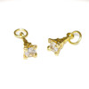 Gold Plated Micro Pave 11x4.5mm Eiffel Tower Charm
