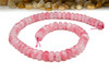 Jade Polished 6x10mm Smooth Rondelle - Dyed Pink Marble