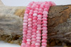 Jade Polished 6x10mm Smooth Rondelle - Dyed Pink Marble