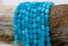 Jade Polished 8x11mm Pebble - Dyed Cerulean - 7.5" Strand