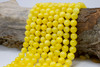Natural Jade Polished 10mm Round Dyed Lemon