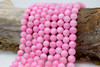 Natural Jade Polished 10mm Round Dyed Cotton Candy