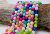 Natural Jade Polished 10mm Round Dyed Summer Mix