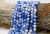 Natural Jade Polished 8mm Round White & Blue