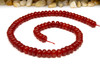 Jade Polished 5x8mm Smooth Rondelle - Dyed Bright Terracotta