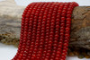 Jade Polished 5x8mm Smooth Rondelle - Dyed Bright Terracotta