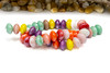 Porcelain Polished 12x6.5mm Multi Colored Rondelle - 2mm Hole