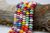 Porcelain Polished 12x6.5mm Multi Colored Rondelle - 2mm Hole