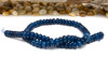 Jade Polished 5x8mm Smooth Rondelle - Dyed Dark Blue Teal Mix