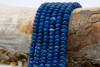 Jade Polished 5x8mm Smooth Rondelle - Dyed Dark Blue Teal Mix