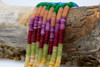 Jade Polished 2x6mm Smooth Rondelle - Dyed Dark Banded Mix