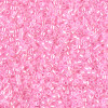 Delicas Size 11 Miyuki Seed Beads -- 245 Crystal Luster / Medium Pink Lined 