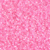 Delicas Size 11 Miyuki Seed Beads -- 246 Crystal Luster / Dark Pink Lined 