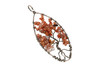 Carnelian Polished Brass Wire Wrapped 90x35mm Oval Tree Pendant