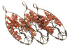 Carnelian Polished Brass Wire Wrapped 90x35mm Oval Tree Pendant