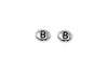 White Bronze Plated 6.75x6mm B Alphabet Bead