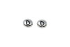 White Bronze Plated 6.75x6mm D Alphabet Bead