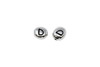 White Bronze Plated 6.75x6mm D Alphabet Bead