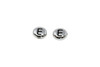 White Bronze Plated 6.75x6mm E Alphabet Bead