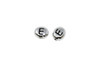 White Bronze Plated 6.75x6mm E Alphabet Bead