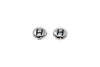 White Bronze Plated 6.75x6mm H Alphabet Bead