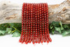 Carnelian Polished 8mm 128 Cut Faceted Round