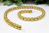 Gold Plated Hematite Polished 8mm Round