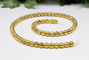 Gold Plated Hematite Polished 6mm 128 Cut Faceted Round