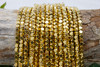 Gold Plated Hematite Polished 4mm Faceted Cube